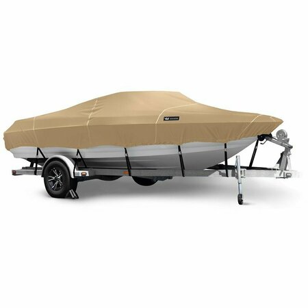 EEVELLE Boat Cover V HULL RUNABOUT Low or No Bow Rails Inboard 26ft 6in L 102in W Khaki SFVR26102-KHA